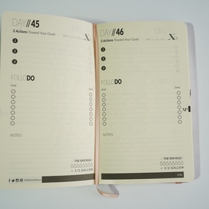Planificateur d'<span class=keywords><strong>action</strong></span> de luxe en or rose 131*208mm taille A5 Logo personnalisé cahier à couverture rigide en cuir Pu reliure à coudre stationnaire avec sangle - Product Image 6