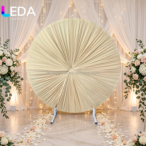 Fondo Redondo de Tela LEDA Color Crema, Decoración Clásica para Escenarios de Boda, Ligero, Hecho a Mano, para Fiestas y Eventos - Product Image 6