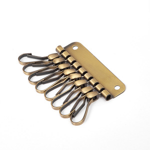 8-Tooth <b>Key</b> Organizer <b>Wall</b> Mount Zinc Alloy Rectangle Multifunction Home Entryway Storage <b>Hooks</b> Antique Blue Chrome Plating - Product Image 1