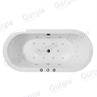 Baignoire de Massage en acrylique autoportante populaire Baignoires à remous à jet d'air Jacuzzier intérieur