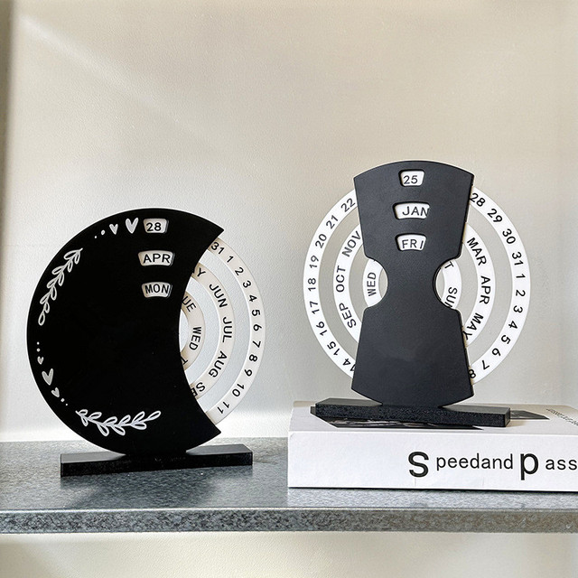 Modern Creative Light Luxury Perpetual Calendar Ornaments Fashionable Home Porch Office Desk Fashion Decorative Calendar Board