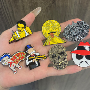 <span class=keywords><strong>Pin</strong></span> de Solapa Personalizado de Metal Negro Mexicano, Sin Pedido Mínimo, Fabricante de Pines de Solapa Suaves con Esmalte - Product Image 3