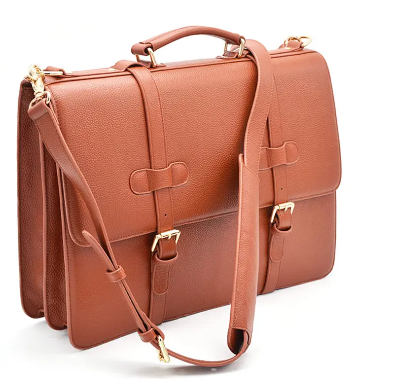 Factory custom vegan leather satchel office laptop briefcase cross body bag messenger bag