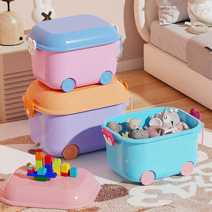 Giocattolo per bambini e scatola per Snack con ruote a tema cartone animato per l'organizzazione di vestiti e blocchi di costruzione per bambini - Product Image 2