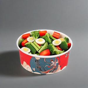 Haute Qualité OEM Feuille D'or Papier Saladier Tasses et Assiettes Avec Couvercle - Product Image 1