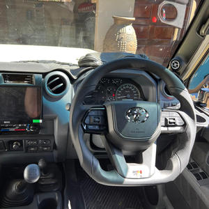 Für <span class=keywords><strong>Toyota</strong></span> LAND CRUISER LC300 Schwarzes Lenkrad mit Tasten 2008-2021 GR-Stil Carbon-Faser-Lenkrad LC79 LC76 LC70 - Product Image 6