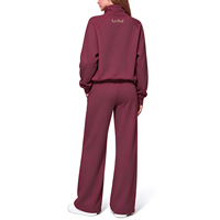 Survêtement demi-zip pour femme, col montant, manches raglan, poche kangourou, pantalon large à cordon de serrage, respirant, décontracté, logo personnalisé