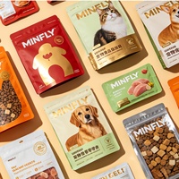 Sac d'emballage alimentaire pour animaux de compagnie durable avec logo personnalisé imprimé, haute barrière anti-humidité, pochette verticale pour aliments secs 250g 500g