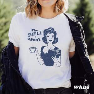 T-shirt retrò femminista da donna a maniche corte, stile vintage, 100% cotone, stampa, girocollo, vestibilità regolare, per tutte le stagioni - Product Image 2
