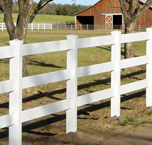 Valla de PVC Ecológica de 3 Rieles para Caballos, Fácil de Montar, de Vinilo Blanco, 4.5 pies de Altura, en Oferta - Product Image 3