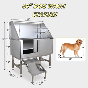 PetFit 60 ''büyük profesyonel köpek yıkama istasyonu için paslanmaz çelik yapılan <span class=keywords><strong>Pet</strong></span> bakım Salon ev kedi köpek bakım küvet - Product Image 3