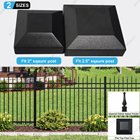 Tapa de poste de aluminio de calidad de 2'' con superficie plana, ornamental, para valla de jardín, marco de seguridad, superficie recubierta, muestra 3D, herrajes para valla