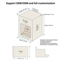 Caja de Embalaje de Papel Minimalista Personalizada, Caja Rígida Profunda con Ventana y Asa para Colgar, para Gorras y Sombreros Premium