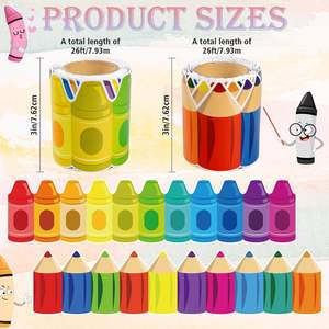 Decoraciones para Tableros de Anuncios, Borde de Crayones Arcoíris para Aula Escolar, Pizarra, Tablero de Anuncios, Decoración de Pared - Product Image 2