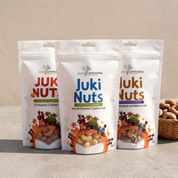 Op maat gemaakte printbare food grade granola plastic ziplock zakken met hersluitbare sluiting voor noten, cashewnoten en andere voedingsmiddelen, staande pouch verpakking met transparant of mat venster, Doypack zak
