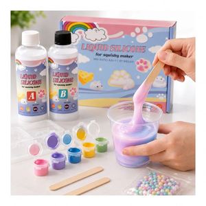 Suministros de manualidades Squishy transfronterizos: Goma líquida de curado rápido, Glitter para decoración de cavidades de hámster con forma de pata de queso, Guía de flocado con purpurina - Product Image 6