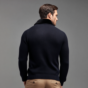 <strong>Men</strong> Slim Fit <strong>Wool</strong>/Acrylic Knit Jacket | Vintage Winter Urban <strong>Cardigan</strong> with Zipper Closure for Europe Wholesale - Product Image 4