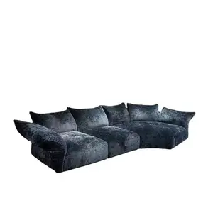 Fan Rui İtalyan lüks petal kanepe tasarımcı düzensiz şekilli köşe aşağı kanepe villa oturma odası kumaş koltuk takımı