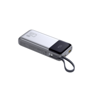 Banco de Energía Opaqi de 67W con Carga Rápida, 20000mAh, Pantalla LED y Enchufe Integrado, Puertos USB-C y USB-A Duales