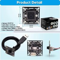 Módulo de Cámara USB ELP de 1 Megapíxel Super Mini 720p Gran Angular con Lente M7 de 120 Grados, Placa de Cámara Web Digital HD Integrada para PC PI