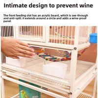 Cage à oiseaux empilable et compartimentée avec plateau de jeu et support roulant pour perroquets, canaris, calopsittes, tourtereaux, pinsons, perruches, conures