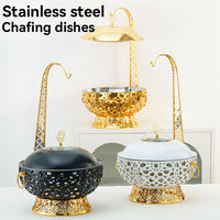 Luxuriöses Kommerzielles Hotel- und Restaurant-Buffet-Equipment: 4/6/8L Speisenwärmer-Set, Hängender Chafing Dish mit Deckel