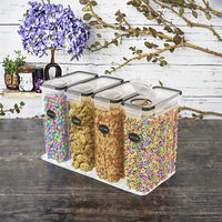 Vente flash : Contenant de stockage hermétique pour aliments secs et céréales, 4 L (135,2 oz), en PP, avec couvercle rabattable, organisateur de cuisine, sans BPA, bocaux à nourriture