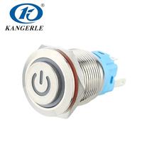 Interrupteurs à bouton-poussoir intelligents Chinakel 19 mm en acier inoxydable 220 V 1NO1NC avec plaque IP65 IK10 LED