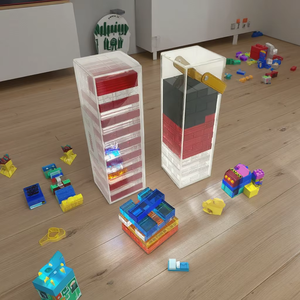 Blocs de construction amusants à empiler en acrylique personnalisés, jouets d'intérieur pour enfants, <span class=keywords><strong>jeu</strong></span> de tour de culbutage en acrylique - Product Image 1