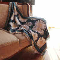 Bon prix Couvre-lit en coton tissé polyester marguerite et couverture de fauteuil avec motif de plante oiseau Serviette de canapé pliée avec frange