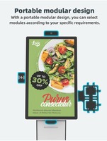 Système de paiement tactile capacitif LCD blanc et noir de 24 pouces, design moderne, kiosque de commande en libre-service