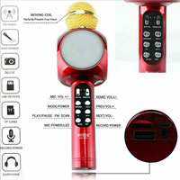 Nouveau microphone karaoké portable à LED avec fonction d'enregistrement sans fil pour enfants, idéal pour chanter