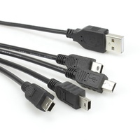 Cable de carga USB multipuerto personalizado 4 en 1 Conector USB a macho a Mini B para teléfonos móviles, tabletas y dispositivos digitales
