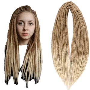 Vente en gros FURINA extensions en fibre haute température pour femmes 24 pouces marron blond Yaki <span class=keywords><strong>dreadlocks</strong></span> crochet tresseuse double - Product Image 1
