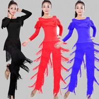 Pantalon à franges de grande taille pour la danse latine, pantalon de corrida, costume de danse jazz tango pour femmes