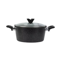 Ensemble de 10 casseroles en pierre de Maifan pour usage domestique, en fonte noire, avec couvercles en verre