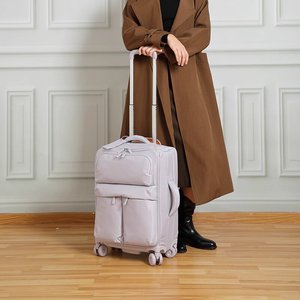 Ensemble de bagages souples unisexes de haute qualité, valises en nylon imperméables 20, 24, 28 pouces, 3 pièces, roulettes pivotantes simples et élégantes pour le voyage - Product Image 4
