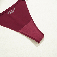 String en soie glacée taille basse pour femmes, vente en gros, string sexy sans couture, tangas pour femmes, culottes