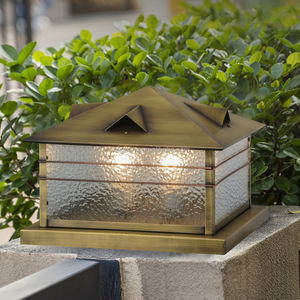 في الهواء الطلق النحاس الزجاج المناظر الطبيعية عمود مصباح ديكور خمر الفناء الحديقة عمود مصباح سياج آخر فانوس تركيبات - Product Image 3