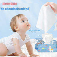 Lingettes pour bébé Lampure, naturelles, organiques, en tissu non tissé spunlace, vente en gros, sans alcool, pH légèrement acide, soin de la peau, lingettes en papier