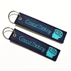 No Moq Wholesale High Quality <b>Custom</b> logo Embroidered Fabric <b>Keychain</b> - Product Image 1