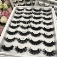 Marque privée 16-25 MM bandes de cils avec pointes qui ressemblent à des extensions 5D vrais cils de vison en gros moelleux Faux Cils