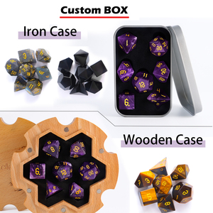 7Pcs Tùy Chỉnh Màu Hồng Pha Lê 16Mm Đa Diện Xúc Xắc Đặt Nhà Máy Bán Buôn Sang Trọng Handmade RPG Xúc Xắc Cho Dungeons Và Dragons - Product Image 4