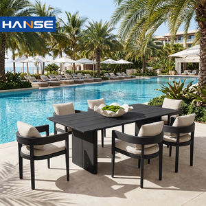 Ensemble <span class=keywords><strong>de</strong></span> table à manger d'extérieur moderne, série Sunshine <span class=keywords><strong>en</strong></span> métal, revêtement <span class=keywords><strong>en</strong></span> poudre <span class=keywords><strong>de</strong></span> rotin, surface <span class=keywords><strong>en</strong></span> alliage d'<span class=keywords><strong>aluminium</strong></span>, meubles <span class=keywords><strong>de</strong></span> <span class=keywords><strong>jardin</strong></span> - Product Image 1