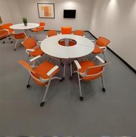 Table de formation pliable mobile avec plateau rabattable et roues verrouillables, table de conférence peu encombrante pour séminaire ou atelier