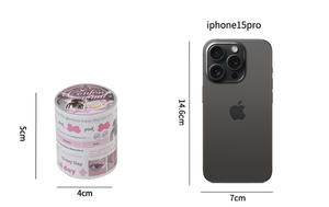 1 rollo de cinta para <span class=keywords><strong>escuchar</strong></span> la serie Spring de patrones coreanos, manual para teléfono móvil, tarjeta trasera, Collage decorativo - Product Image 6