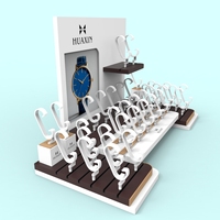 Présentoir de Luxe en Bois HUAXIN pour Montres, Support Personnalisé pour Montres, Plateau de Comptoir, Support à Anneaux en C, Finition Laquée Mate
