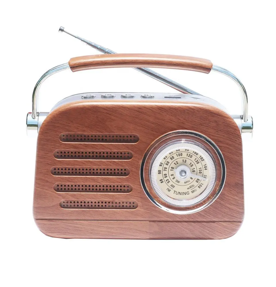 Holz Vintage FM AM tragbares Radio Retro Radio BT Radio