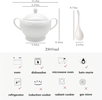 Casserole en céramique résistante à la chaleur solide de ménage avec la cuillère