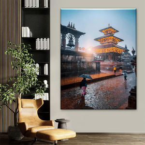 Stampe su Tela del Paesaggio del Nepal, Piazza del Durbar di <span class=keywords><strong>Patan</strong></span> Durante la Pioggia, Bellezza del Nostro Patrimonio - Product Image 1